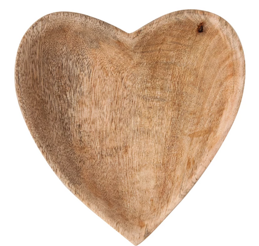 Cuenco de corazón de madera de mango