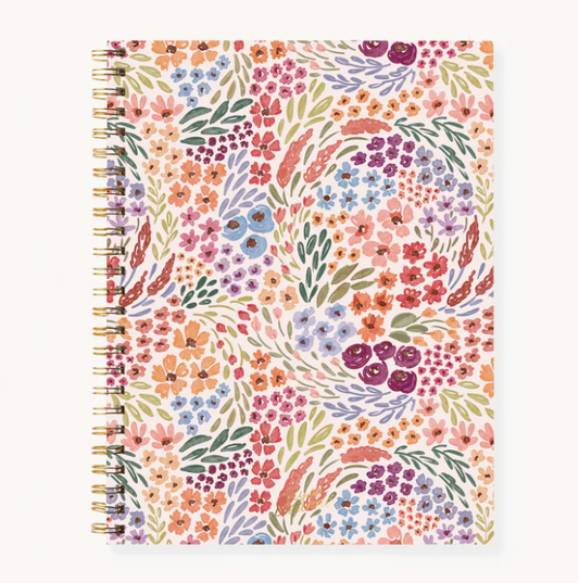 Cuaderno de espiral de tapa blanda Countryside Blooms