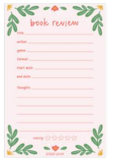 Book Review Note pad