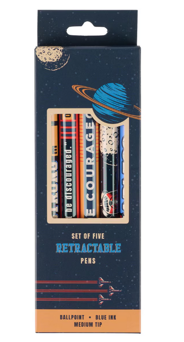 Be Courageous Blue Ink Ballpoint Pen Set - Joshua 1:9