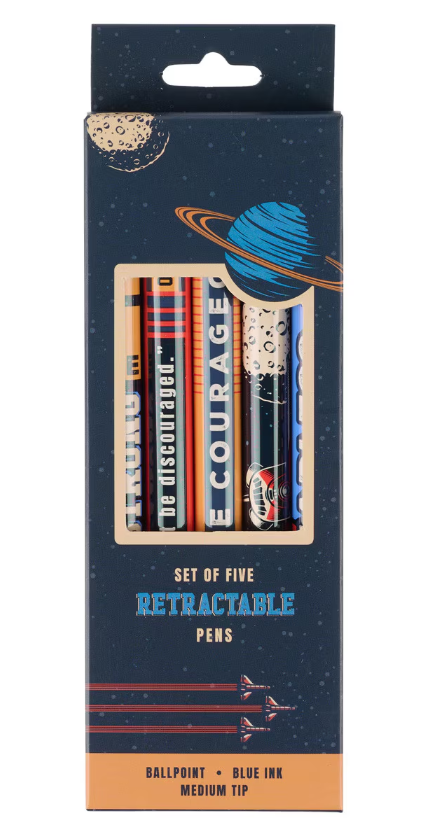 Be Courageous Blue Ink Ballpoint Pen Set - Joshua 1:9