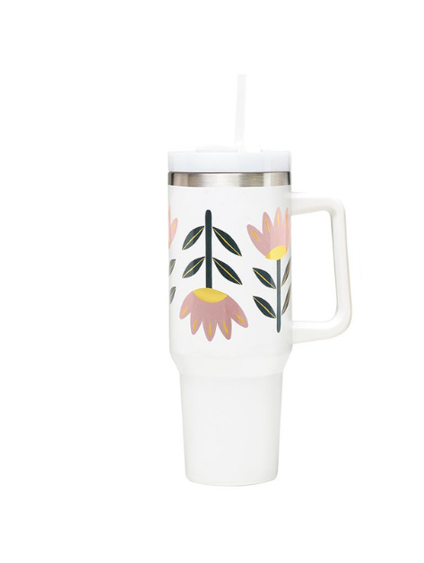 Travel Tumbler - Flowers | Vaso de viaje - Flores