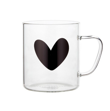 Glass Mug - Heart | Taza de cristal - Corazón