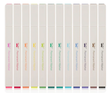 Set Permanent Markers, 12 Colors, Fine Point, Aesthetic Color