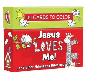 Tarjetas para colorear en caja "Jesús me ama"