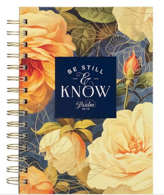 Diario espiral Be Still and Know Yellow rose Psalm 46:10| Estate quieto - Salmo 46:10