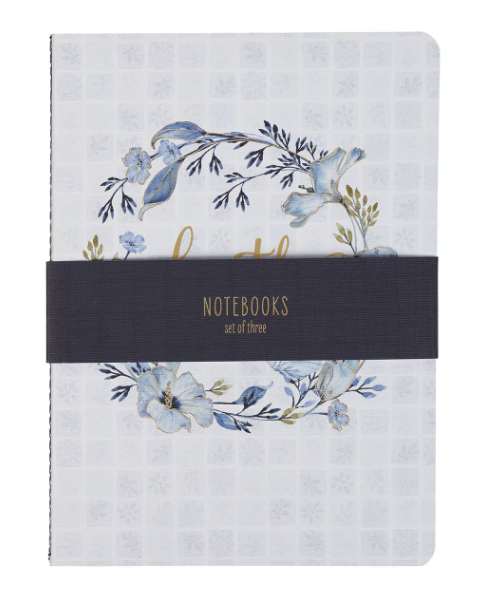 Conjunto de libretas Faith Love and Grace Blue Floral