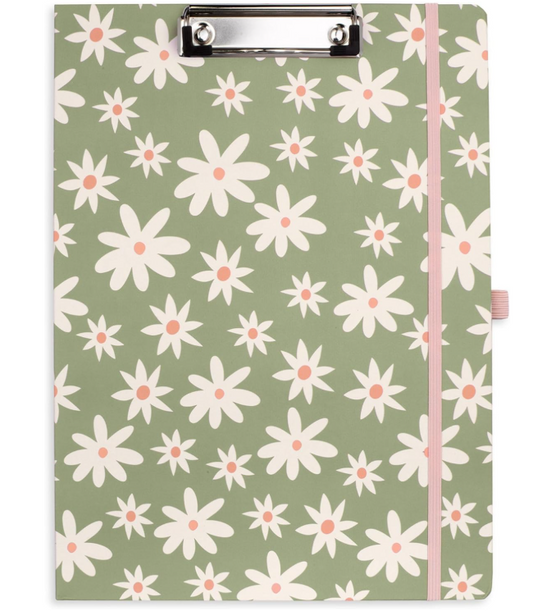 Clipboard folio Daisy floral green | Portafolio margaritas
