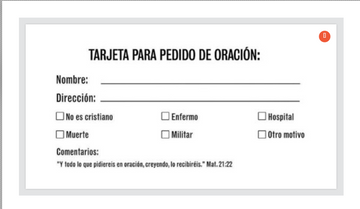 Tarjeta pedido de oracion paquete de 100