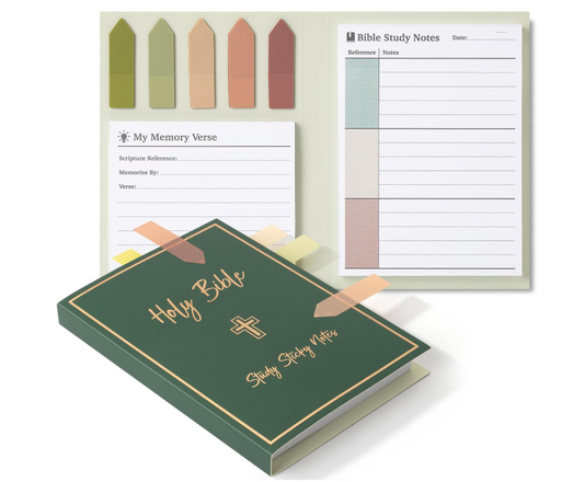Notas adhesivas de estudio de la Biblia, 225 piezas, colores vintage, adhesivas