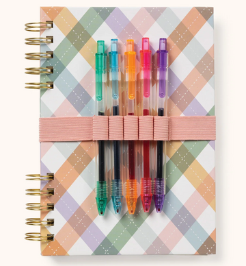 As If Argyle Harper Split-Spiral Notebook & Pen Set | Conjunto libreta y bolígrafo