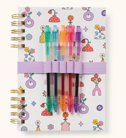 Pretty Posies Harper Split-Spiral Notebook & Pen Set | Conjunto Libreta y bolígrafo