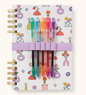 Pretty Posies Harper Split-Spiral Notebook & Pen Set | Conjunto Libreta y bolígrafo