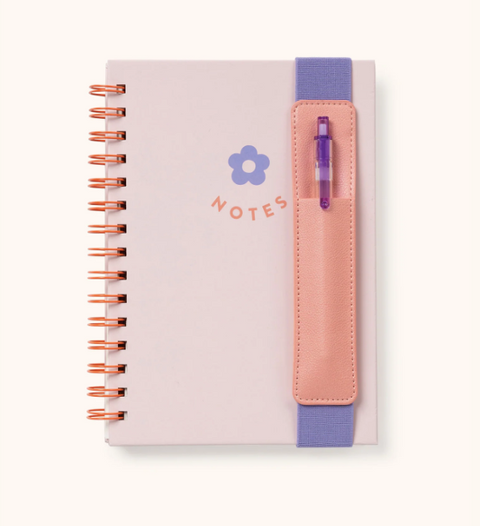 Pretty Posy Notes Oliver Notebook with Pen Pocket | Libreta con sostenedor para bolígrafo