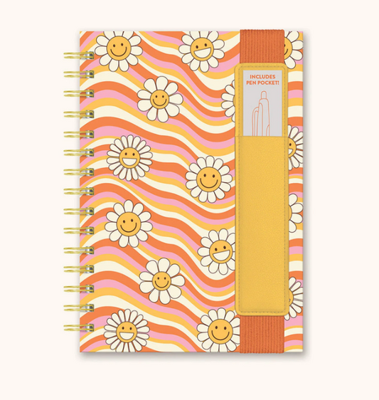 Waves of Melody Oliver Notebook with Pen Pocket | Libreta con sostenedor para bolígrafo