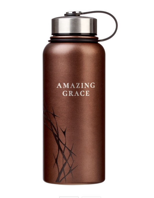 Amazing Grace Metallic Brown Crown of Thorns Stainless Steel Water Bottle