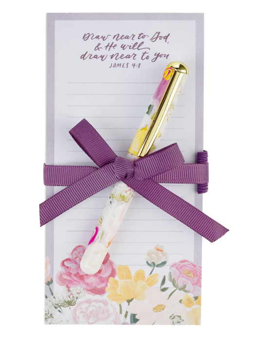 Draw Near to God Magnetic Notepad and Pen Gift Set James 4:8