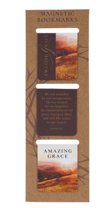 Amazing Grace Die-cut Magnetic Bookmark Set - Isaiah 53:3