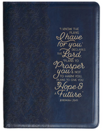 Carpeta Ejecutiva I Know The Plans | Enrejado Floral, Cuero Sintético Azul Marino