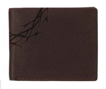 Crown of Thorns Espresso Brown Genuine Leather Wallet"Corona de espinas"