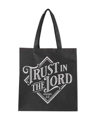 Bolsa Trust in the Lord Black Diamond Reusable Shopping Tote Bag - Proverbs 3:5