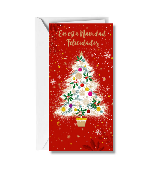 Tarjeta monedero navideño En esta Navidad Felicidades