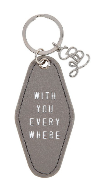 Face to Face Leather Motel Key Tag -  With You Everywhere | contigo en todas partes