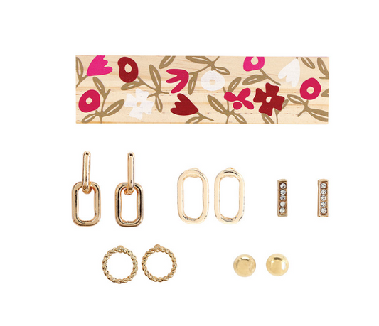 Boxed Earring Set - Golden Girl | Set de Aretes en Caja - Chica Dorada