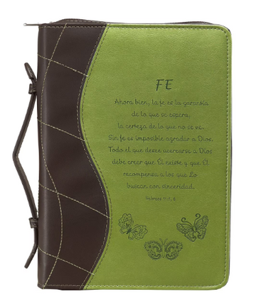 Cubierta para Biblia Fe Verde | Hebreos 11:1, 6