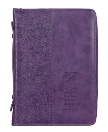 Cubierta para Biblia Fe - Morado | Hebreos 11:1