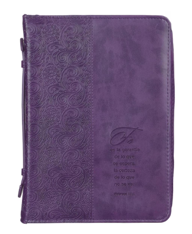 Cubierta para Biblia Fe - Morado | Hebreos 11:1