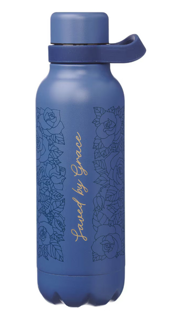 Botella de Acero Inoxidable 24 Onzas | Saved by Grace Azul Floral