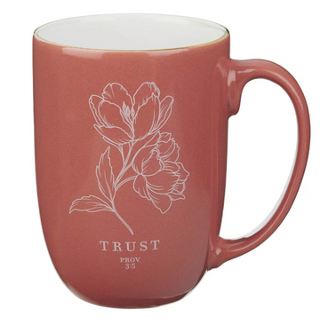 Taza Confía Coral Rose | Proverbios 3:5