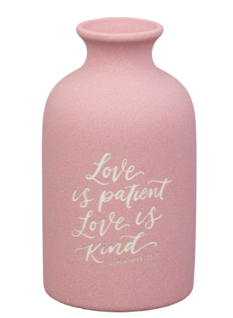 Jarrón de Cerámica Rosa para Mesa | Amor Es Paciente