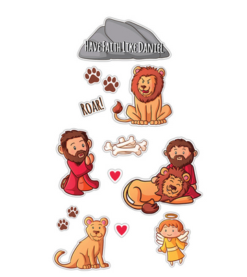Set de 12 Stickers Daniel y el León