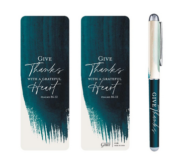 Set de Regalo Give Thanks | Pluma y Marcapáginas