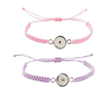 Set de Pulseras Tejidas Semilla de Mostaza | Rosa y morada