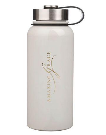 Botella Térmica de Acero Inoxidable | Amazing Grace - Corona de Espinas Blanca