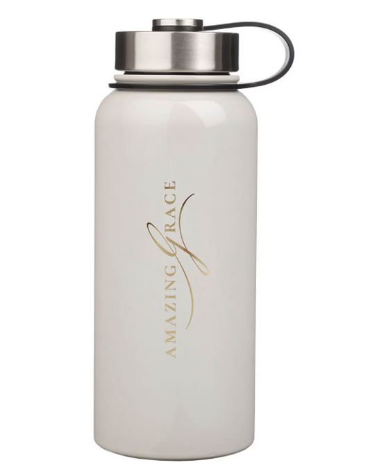Botella Térmica de Acero Inoxidable | Amazing Grace - Corona de Espinas Blanca