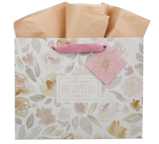 Bolsa de Regalo Grande Apaisada Dusty Mauve | Always Be Joyful | 1 Tesalonicenses 5:16