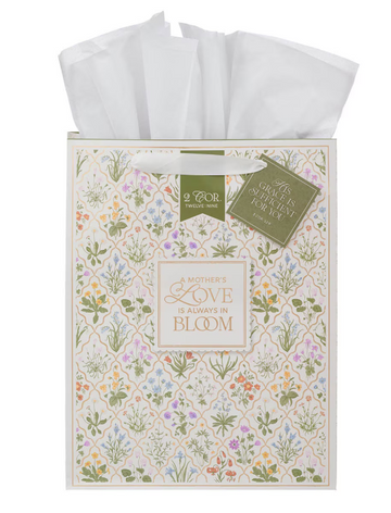 Always in Bloom Large Portrait Gift Bag | 2 Corinthians 12:9