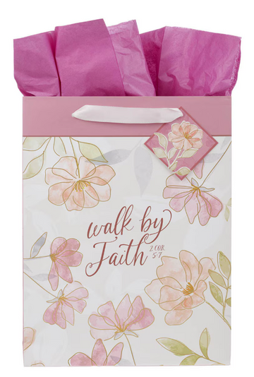 Bolsa de Regalo Walk by Faith Cosmos Rosa Grande | 2 Corintios 5:7