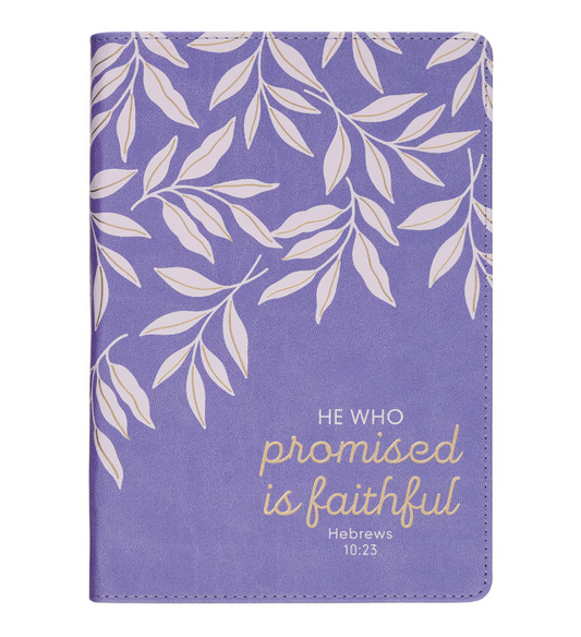 Cuaderno Piel Sintética Lavanda Faithful Promise | Hebreos 10:23