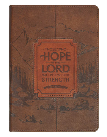 Cuaderno Clásico Esperanza en el Señor - Piel Sintética Castaño | Isaías 40:31