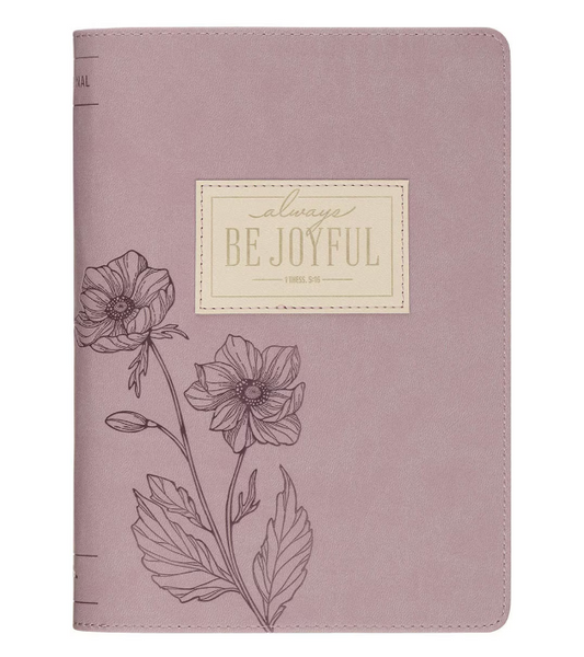 Diario Clásico Always Be Joyful | Piel Sintética Dusty Mauve | 1 Tesalonicenses 5:16