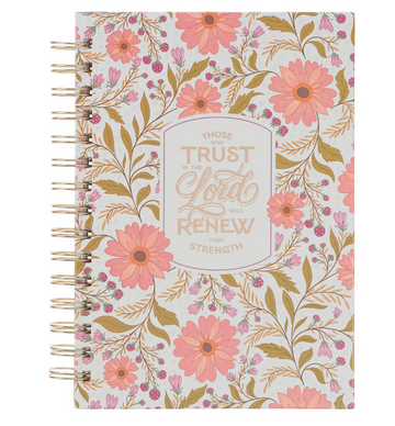 Cuaderno Espiral Trust Coral Floral | Isaías 40:31