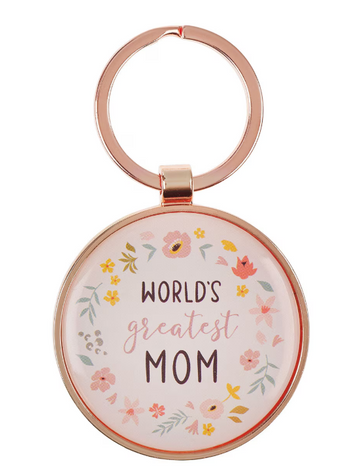 Llavero World's Greatest Mom | Floral Melocotón