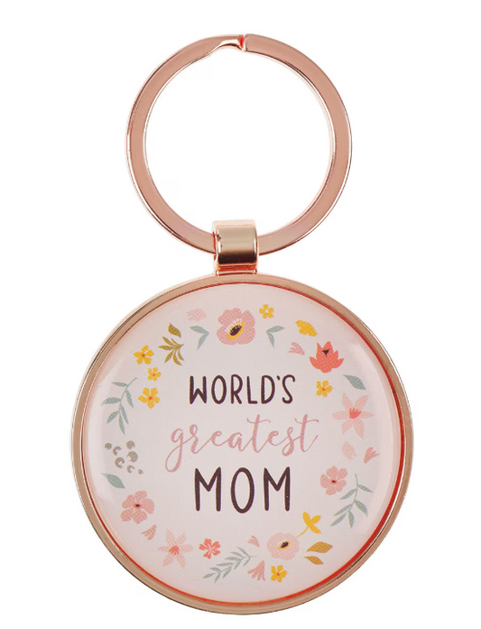 Llavero World's Greatest Mom | Floral Melocotón