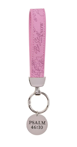Be Still and Know | Lavender Faux Leather Wristlet Keychain - Psalm 46:10