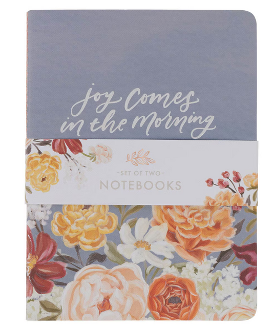 Set de Cuadernos Medianos con Versos Bíblicos | Floral Melocotón y Azul